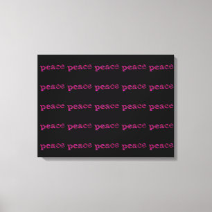 Impressão Em Tela paz cor-de-rosa no preto