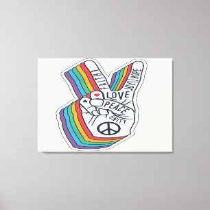 Impressão Em Tela Paz de Amor