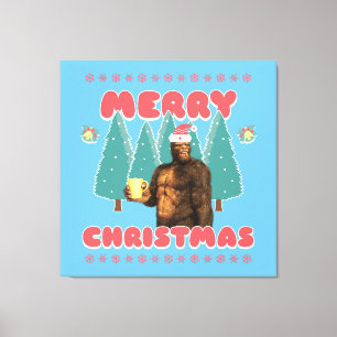 Impressão Em Tela Pé Grande Engraçado - Feliz Natal