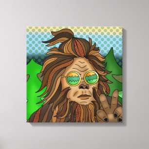 Impressão Em Tela Pé-Grande Retroativo Pop Art Sasquatch