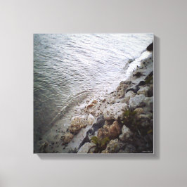 Impressão Em Tela Pebolhas Na Praia - TrimMinagem Azul Oceânica