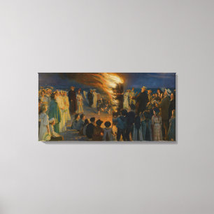 Impressão Em Tela Peder Severin Kroyer - Fogueira da Véspera de São