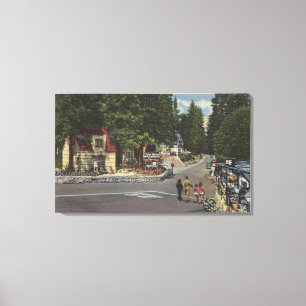 Impressão Em Tela Pedestres na movimentação da costa do lago