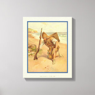 Impressão Em Tela Pegada na areia 2