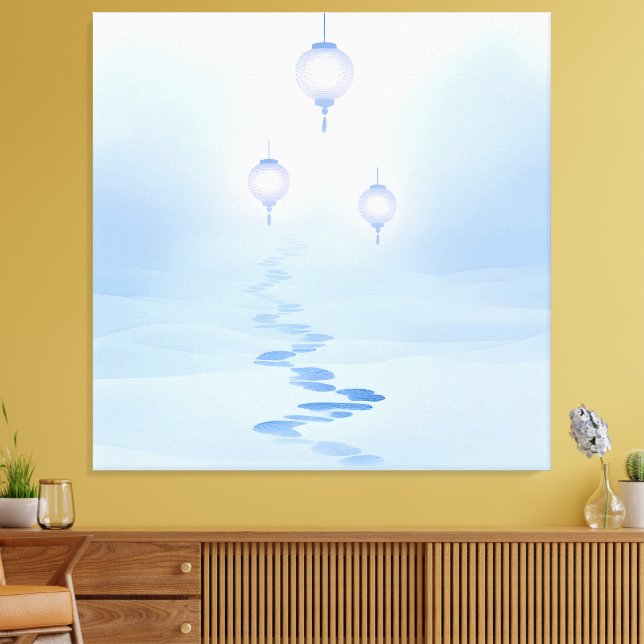 Impressão Em Tela Pegadas de Zen Garden Journée (Insitu(Sala de estar))