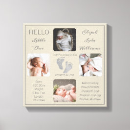 Impressão Em Tela Pegadas Fotográficas Múltiplas Foto Greige Birth K