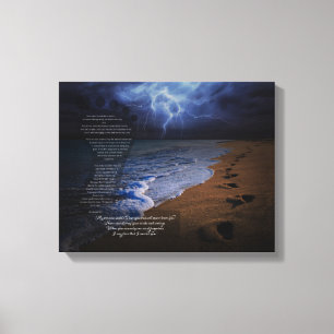 Impressão Em Tela Pegadas no poema 14x11 da areia (tormentoso)