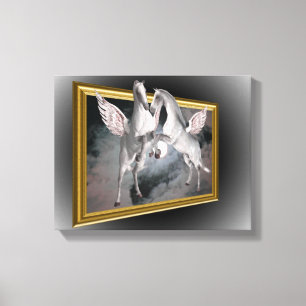 Impressão Em Tela Pegasus Horses Fora De Bounds Fantasy