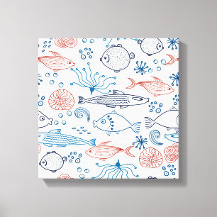 Impressão Em Tela Peixe divertido no oceano tropical submarino