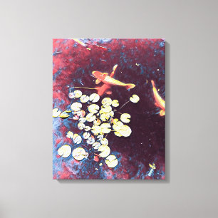 Impressão Em Tela Peixe koi colorido (lagoa japonesa)