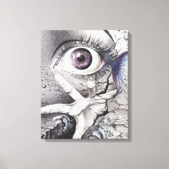 Impressão Em Tela Peixe-olho e arte de desenho surreal do sonho (Frente)