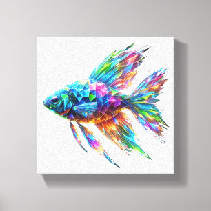 Impressão Em Tela Peixes Geométricos do Brilho Prism