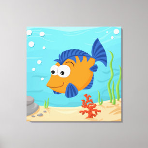 Impressão Em Tela Peixes pequenos bonitos