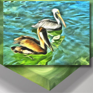 Impressão Em Tela Pelicanos Mismaloya 0329 Arte Original
