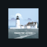 Impressão Em Tela Pemaquid Point Lighthouse<br><div class="desc">Colourful artwork of Pemaquid Point Lighthouse and the lightkeeper’s house in Bristol,  Lincoln County,  Maine.  Perfect for anyone who loves this fantastic part of Maine.</div>