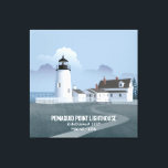 Impressão Em Tela Pemaquid Point Lighthouse<br><div class="desc">Colourful artwork of Pemaquid Point Lighthouse and the lightkeeper’s house in Bristol,  Lincoln County,  Maine.  Perfect for anyone who loves this fantastic part of Maine.</div>