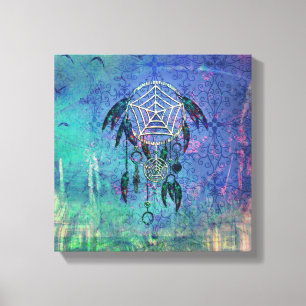 Impressão Em Tela Pena Pastel bonito Dreamcatcher do azul e da