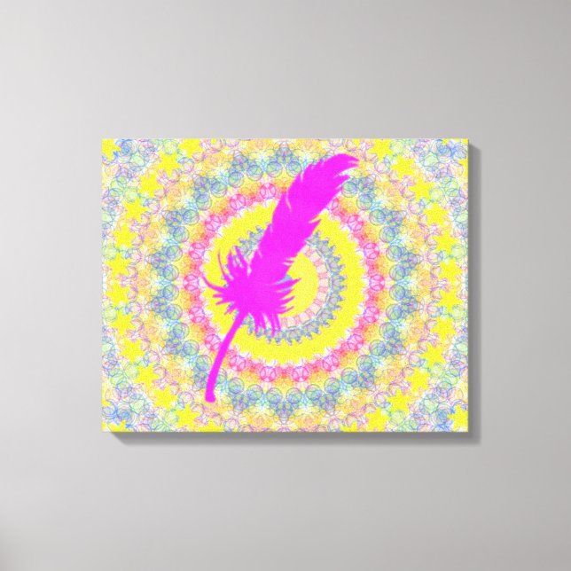 Impressão Em Tela Pena rosa (Frente)