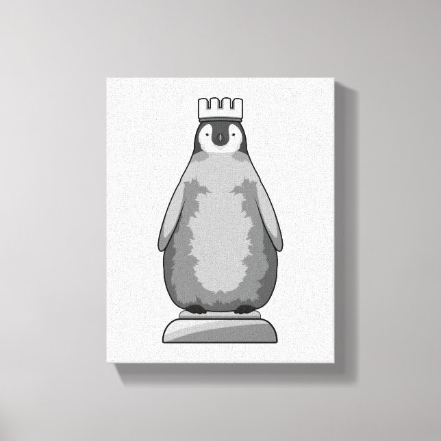 Impressão Em Tela Penguin as Chess piece King (Frente)