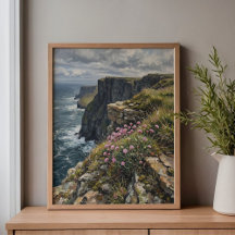 Penhascos de Moher Sea Pinks Thrift Art