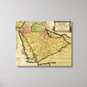 Impressão Em Tela Península árabe do mapa de Médio Oriente