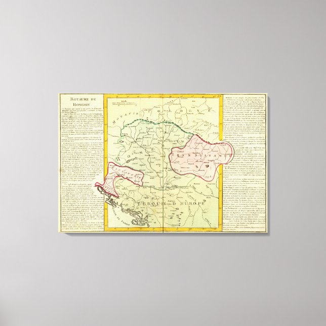 Impressão Em Tela Península dos Balcãs, Hungria, Romênia (Frente)