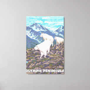 Impressão Em Tela Península olímpica, cabras de WashingtonMountain