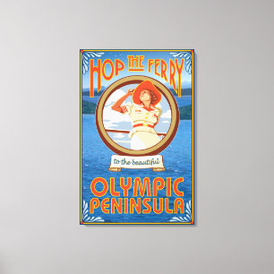 Impressão Em Tela Península olímpica, WashingtonHop a balsa