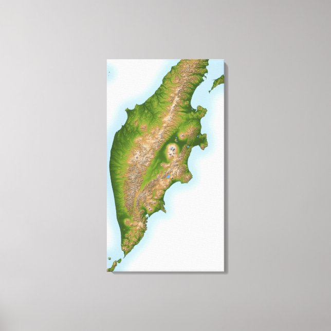 Impressão Em Tela Península Russa de Kamchatka (Frente)