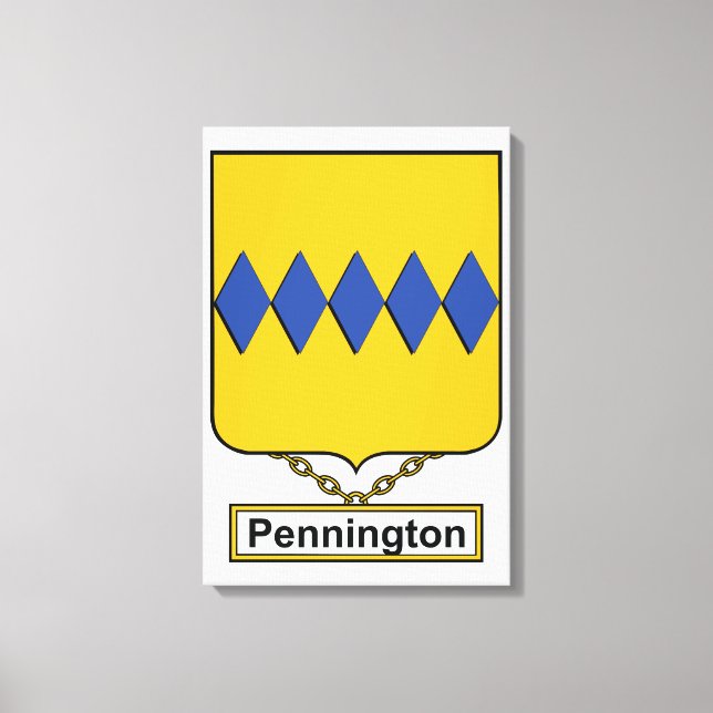 Impressão Em Tela Pennington Family Crest (Frente)