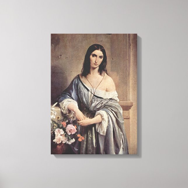 Impressão Em Tela Pensamentos melancólicos (por Francesco Hayez) (Frente)