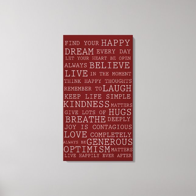 Impressão Em Tela Pensamentos positivos (Frente)