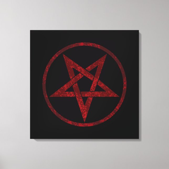 Impressão Em Tela Pentagrama do diabo vermelho (Frente)