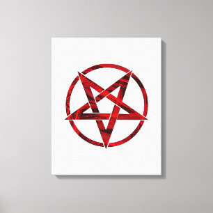 Impressão Em Tela Pentagrama do Diabo Vermelho