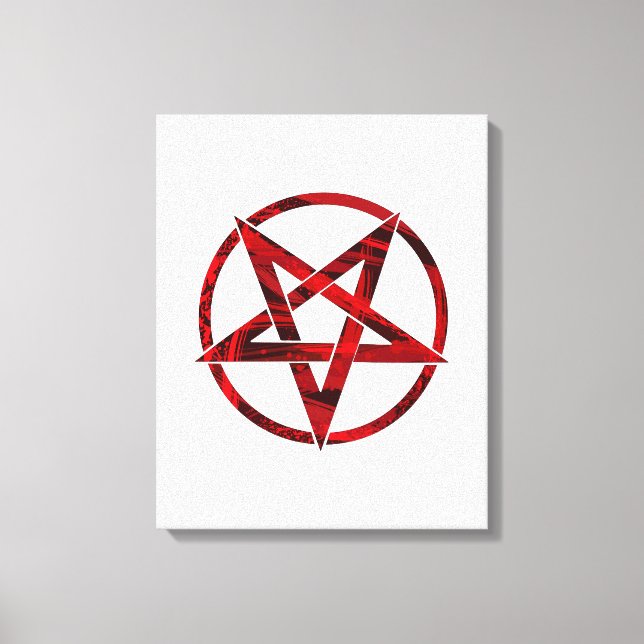 Impressão Em Tela Pentagrama do Diabo Vermelho (Frente)