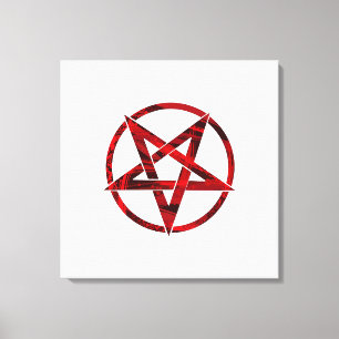Impressão Em Tela Pentagrama do Diabo Vermelho