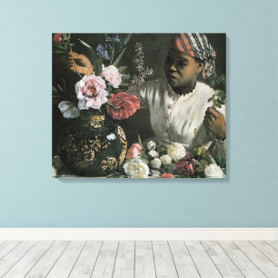 Impressão Em Tela Peônias de Mulher Africana por Frederic Bazille, F