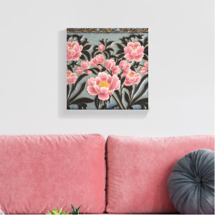 Impressão Em Tela Peônias de Porcelana Rosa