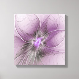 Impressão Em Tela Pequena Beleza Moderno Cinza Mauve Arte Fractal Fl