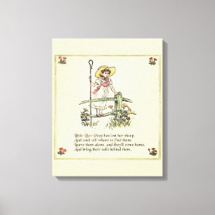Impressão Em Tela Pequena Bo-Peep: Clássicos de Kate Greenaway Nurse