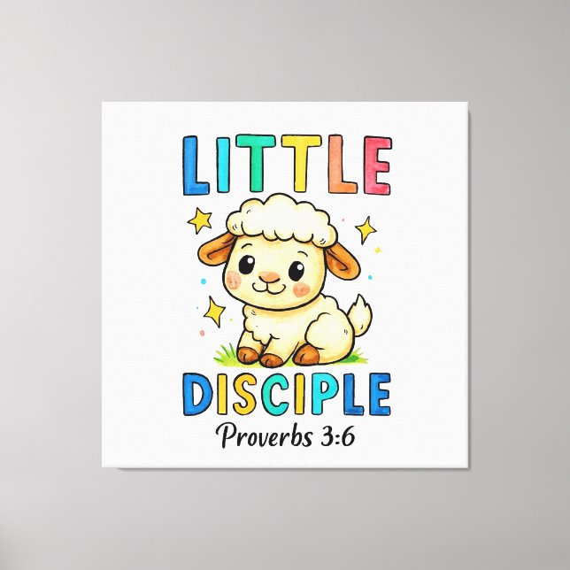 Impressão Em Tela Pequeno Discípulo Provérbios 3:6 (Frente)