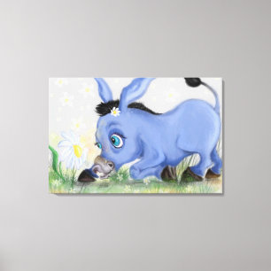 Impressão Em Tela Pequeno Donkey e Daisy