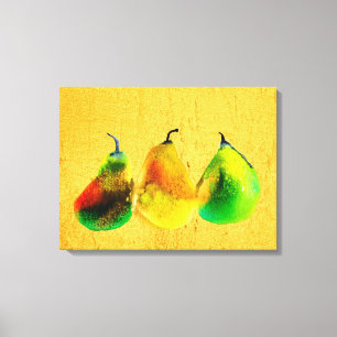 Impressão Em Tela Pera-arte, pintura-d-água, pintura-fruta