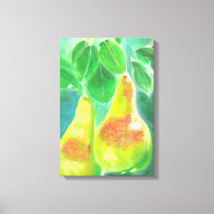 Impressão Em Tela Peras Prendendo de Pintura em Árvore