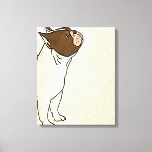 Impressão Em Tela Perfil do Bulldog Francês em Busca