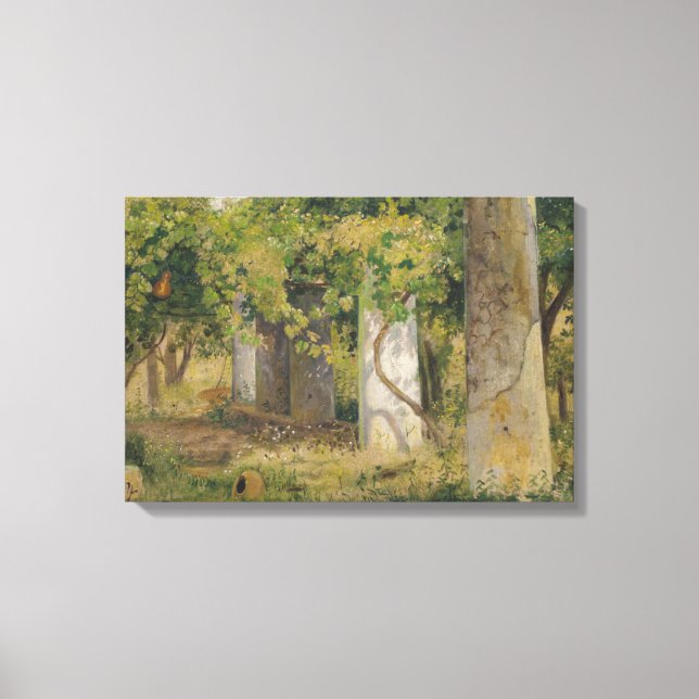 Impressão Em Tela Pérgola Com Uvas De Vinho (Paisagem De Vinha) (Frente)