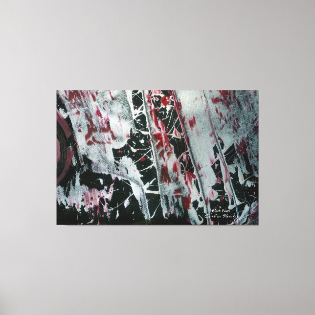 Impressão Em Tela Pérola Preta Nomeada E Assinada (Frente)