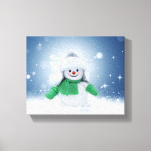 Impressão Em Tela Personagem adorável de boneco de neve de Natal do 