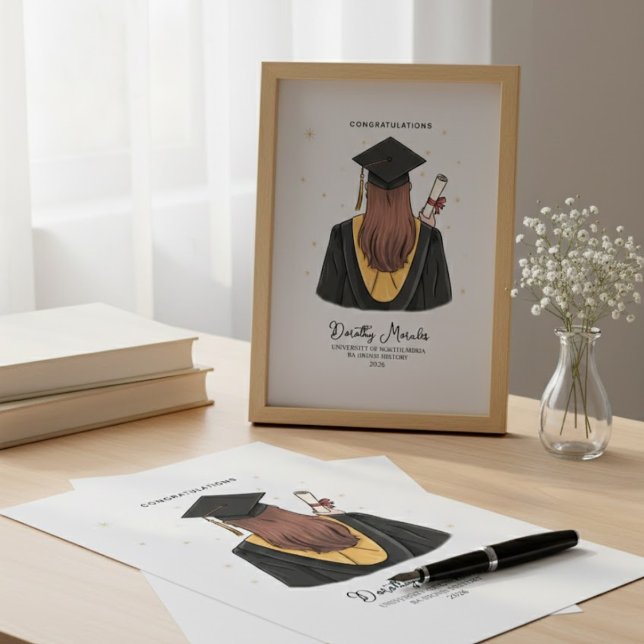 Impressão Em Tela Personalised Graduation Gift Keepsake Grad Friend (Criador carregado)