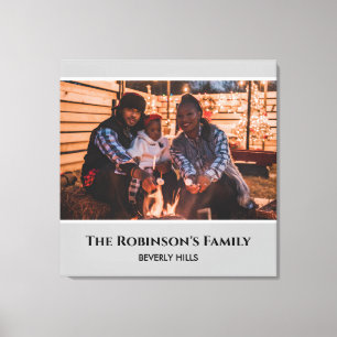 Impressão Em Tela Personalizada sua foto no quadro de Cinzas com tex